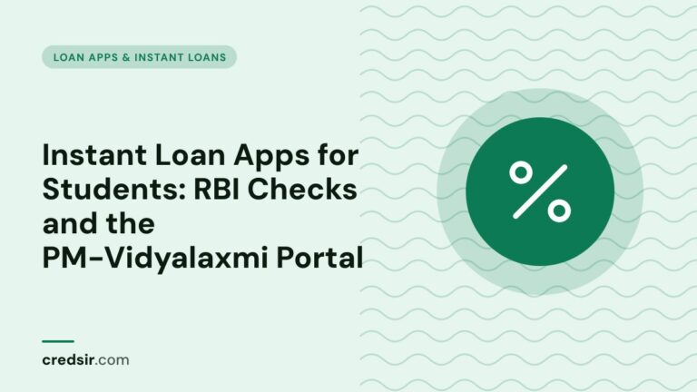Credsir Loan Apps & Instant Loans guide cover with a percent icon