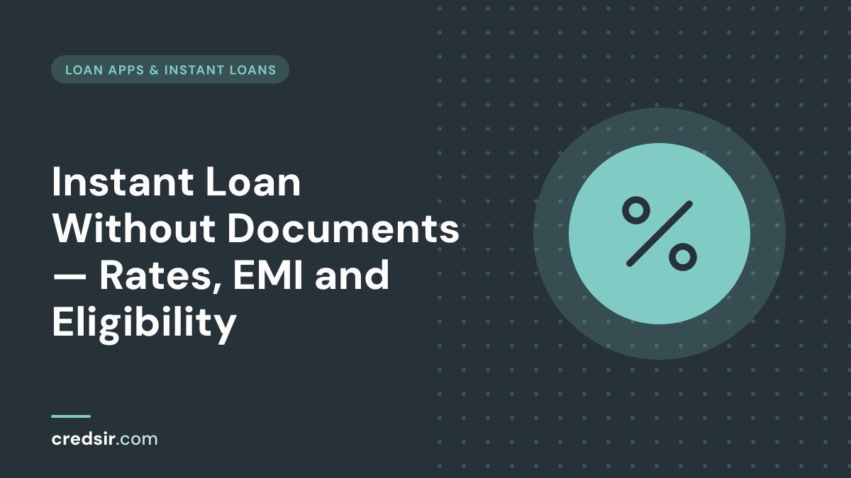 Credsir Loan Apps & Instant Loans guide cover with a percent icon