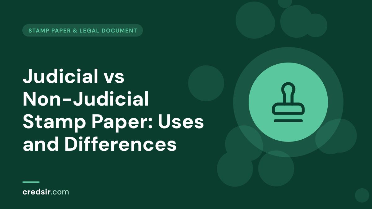 Credsir Stamp Paper & Legal Documents guide cover with a stamp icon
