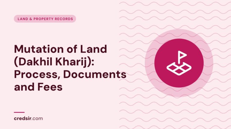 Credsir Land & Property Records guide cover with a land plot icon