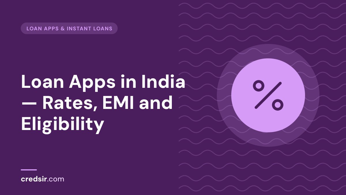 Credsir Loan Apps & Instant Loans guide cover with a percent icon