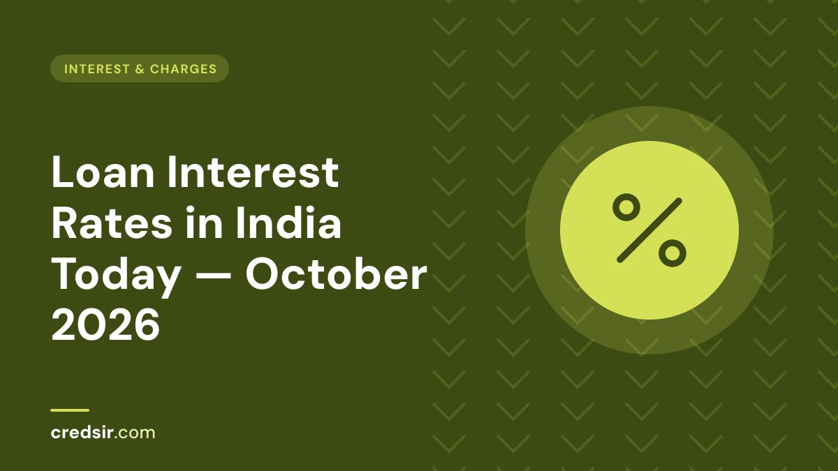 Credsir Interest & Charges guide cover with a percent icon