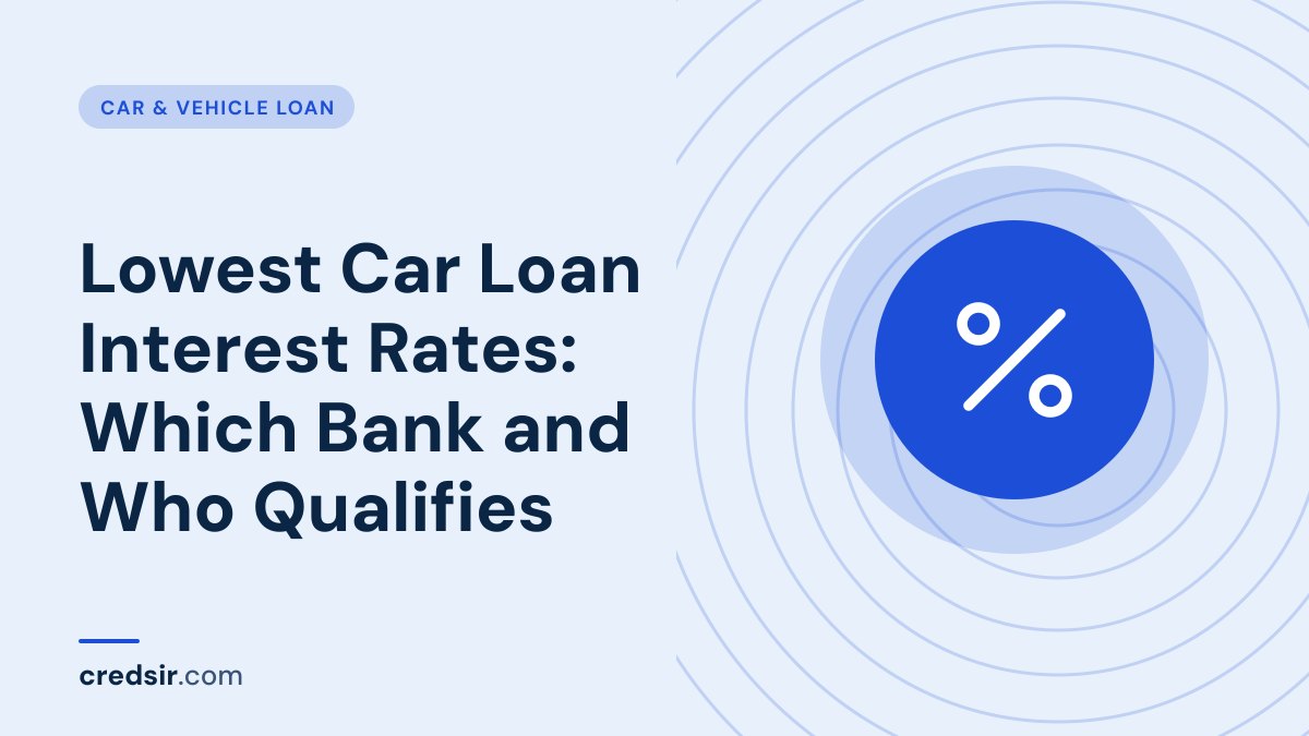 Credsir Car & Vehicle Loan guide cover with a percent icon