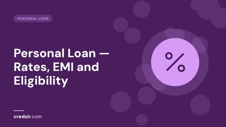 Credsir Personal Loan guide cover with a percent icon