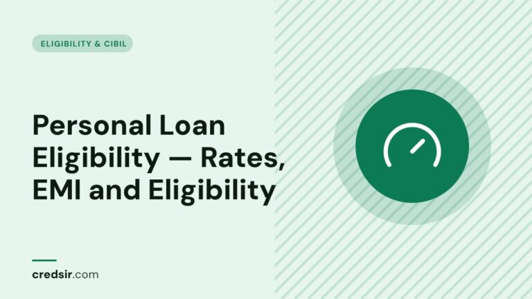 Credsir Eligibility & CIBIL guide cover with a gauge icon