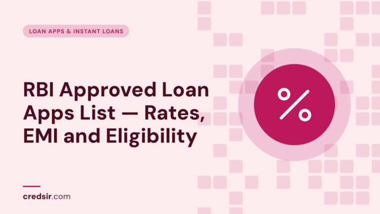Credsir Loan Apps & Instant Loans guide cover with a percent icon
