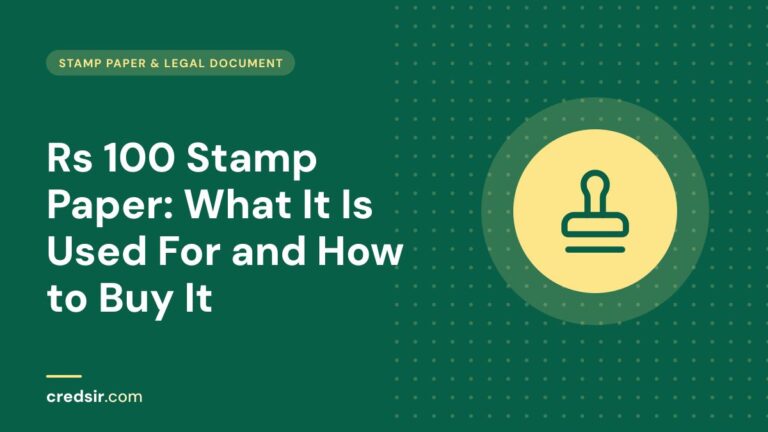 Credsir Stamp Paper & Legal Documents guide cover with a stamp icon