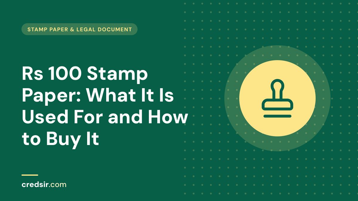 Credsir Stamp Paper & Legal Documents guide cover with a stamp icon