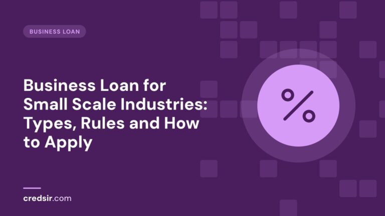 Credsir Business Loan guide cover with a percent icon