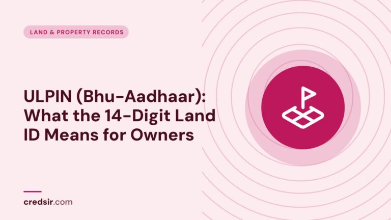 Credsir Land & Property Records guide cover with a land plot icon