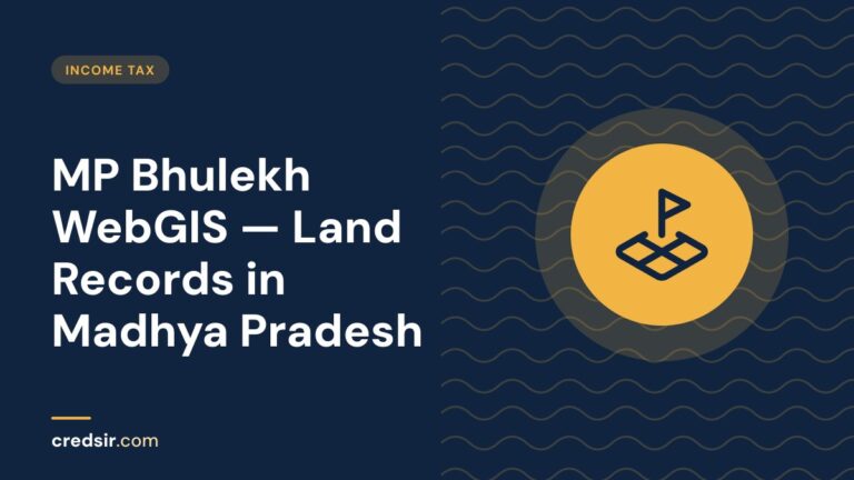 Credsir Income Tax guide cover with a land plot icon