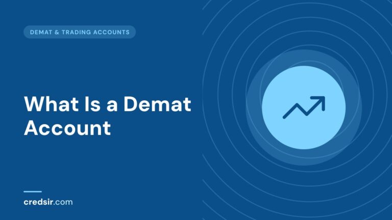 Credsir Demat & Trading Accounts guide cover with a trending up icon