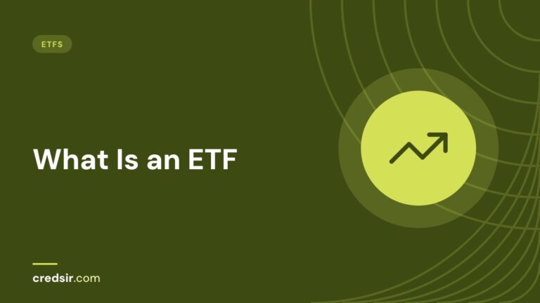 Credsir ETFs guide cover with a trending up icon