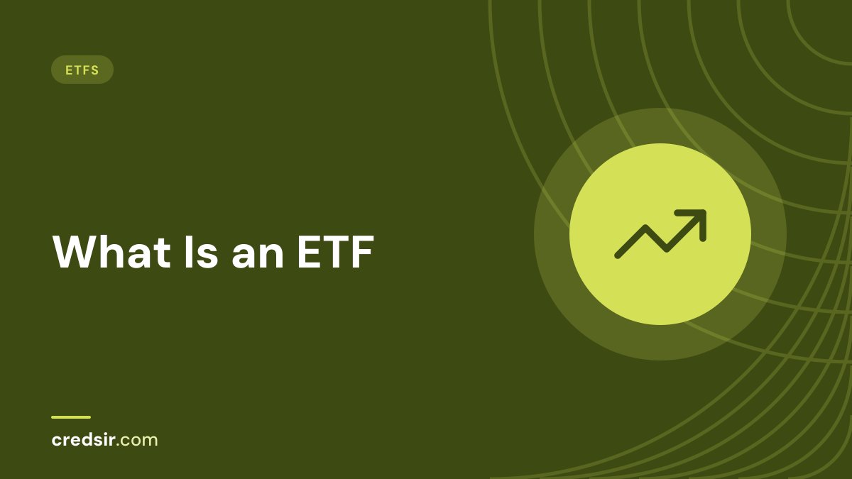 Credsir ETFs guide cover with a trending up icon