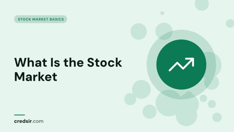 Credsir Stock Market Basics guide cover with a trending up icon
