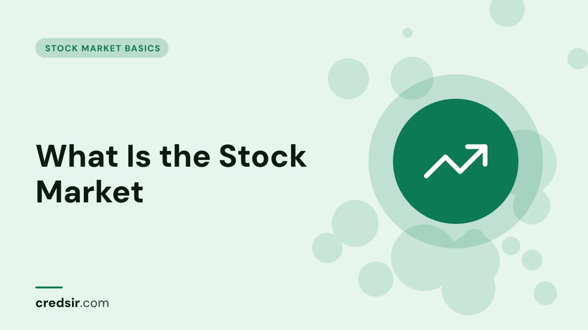 Credsir Stock Market Basics guide cover with a trending up icon