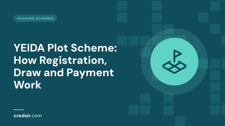 Credsir Housing Schemes guide cover with a land plot icon
