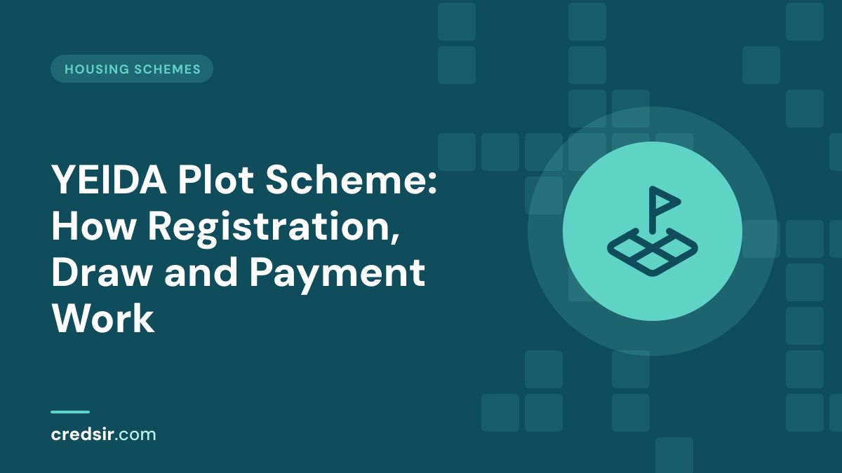 Credsir Housing Schemes guide cover with a land plot icon